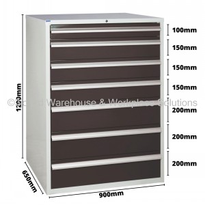 Euroslide Storage Cabinet 7 Drawer 1200mm